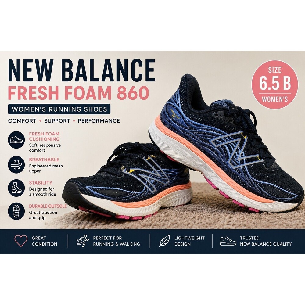 New Balance Fresh Foam 860 Women’s Running Shoes Size US 6.5B